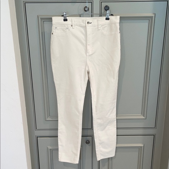 rag & bone Pants - Rag & Bone Velvet Ecru Off White Straight-Leg Jeans EUC Size 31